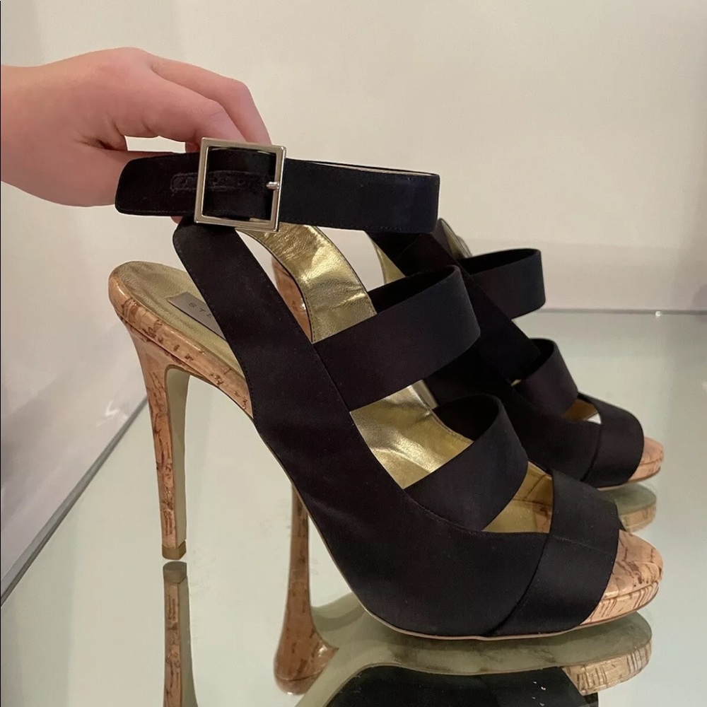 Stella McCartney Black Satin Heels 37